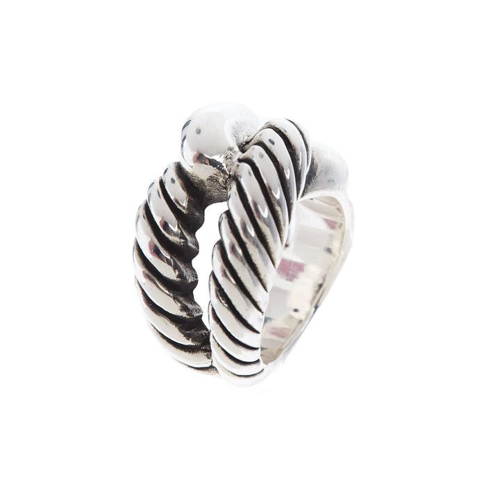 Andy Mikes Hartford Silver Twisted Ring