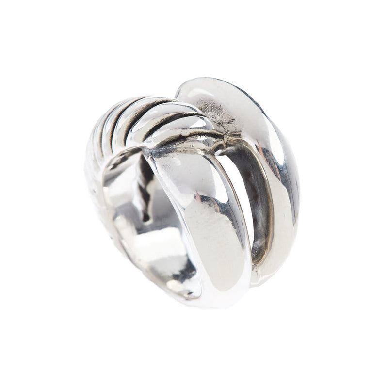 Andy Mikes Hartford Silver Twisted Ring