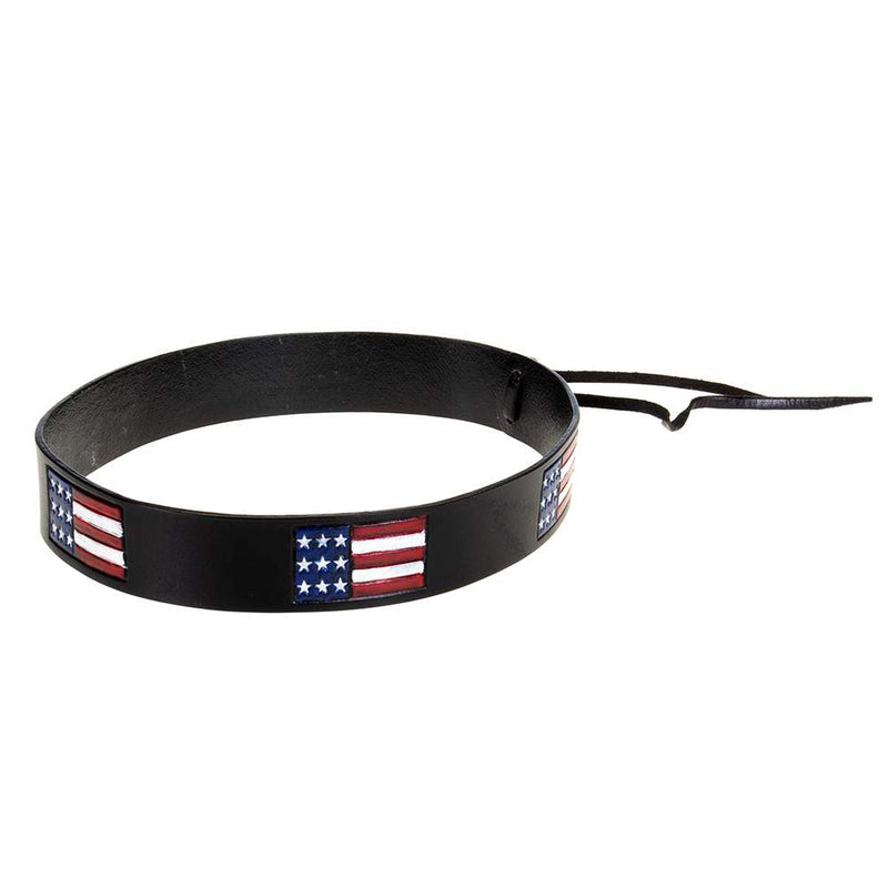 Austin Accent Inc. Black Leather American Flag Hat Band