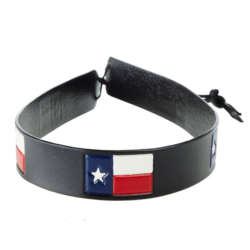 Austin Accent Inc. Leather Texas Flag Hat Band