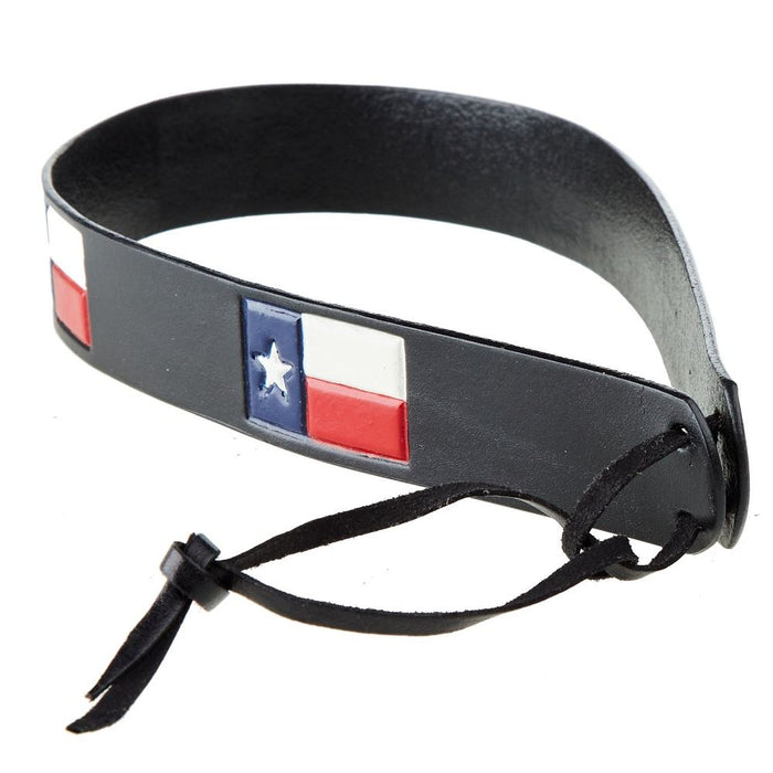 Austin Accent Inc. Leather Texas Flag Hat Band