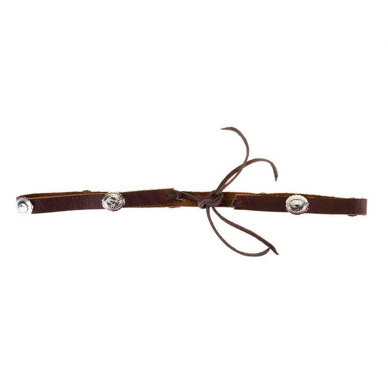 Austin Accent Inc. Brown Leather Tie Hat Band with Oval Conchos