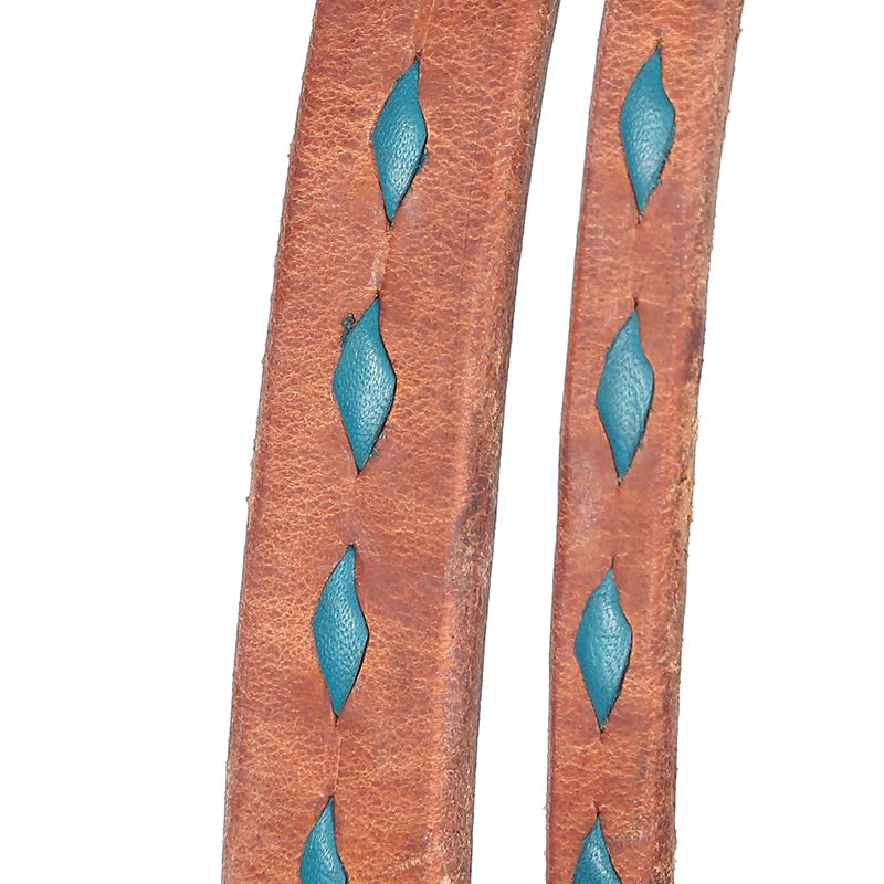 NRS Tack Turquoise Buckstitch Split Ear Headstall