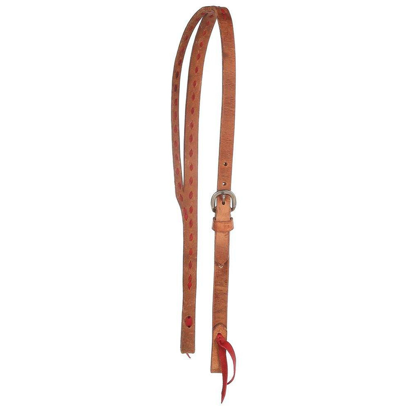 NRS Tack Split Ear Headstall W/ Red Buckstitch