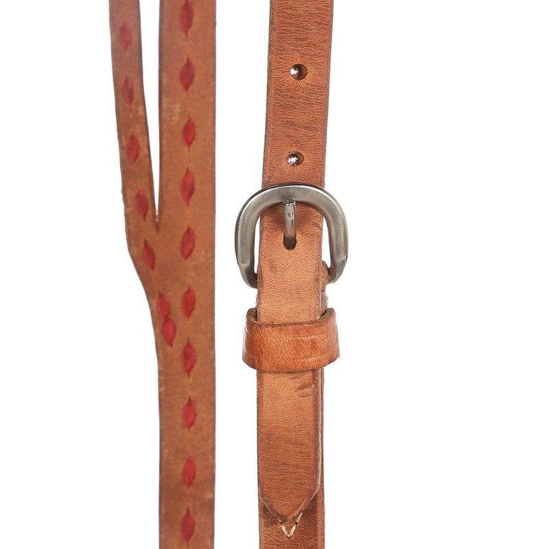 NRS Tack Split Ear Headstall W/ Red Buckstitch