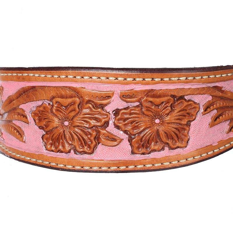 NRS Tooled Browband Headstall w/ Painted Rose Background