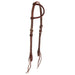 NRS Pink Buckstitch Chocolate Roughtout Slip Ear Headstall