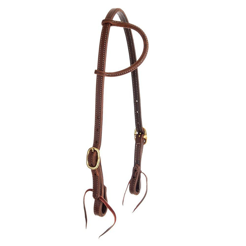 NRS 5/8in Double Brass Buckle Oiled Single Ear Headstall