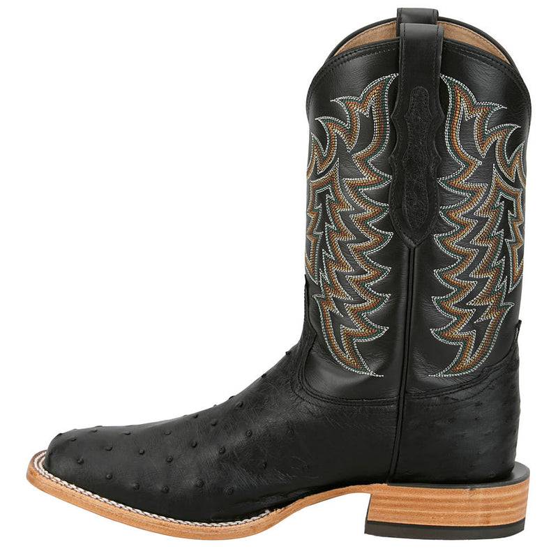 Tony Lama Men's Heritage Juan Black Full Quill Ostrich Vamp 11in Black Top