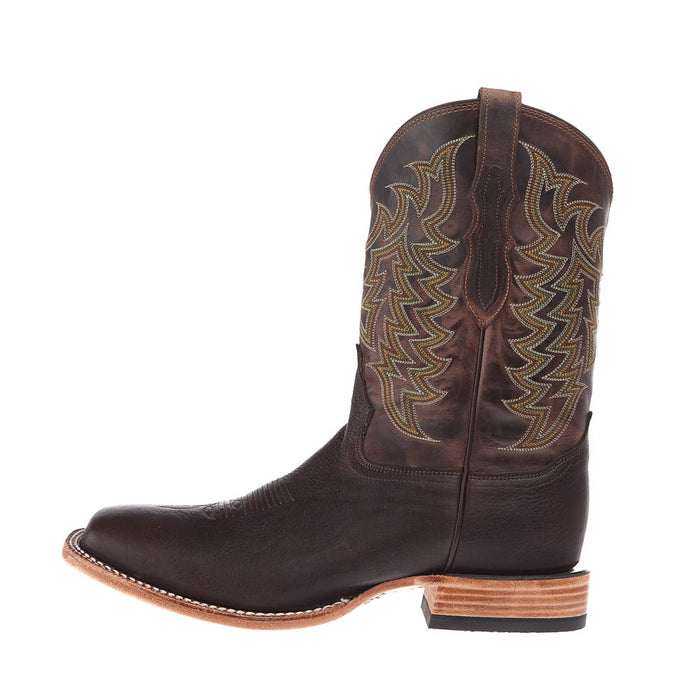 Tony Lama Men's Heritage Brown American Bison Vamp 11in Brown Cowhide Top