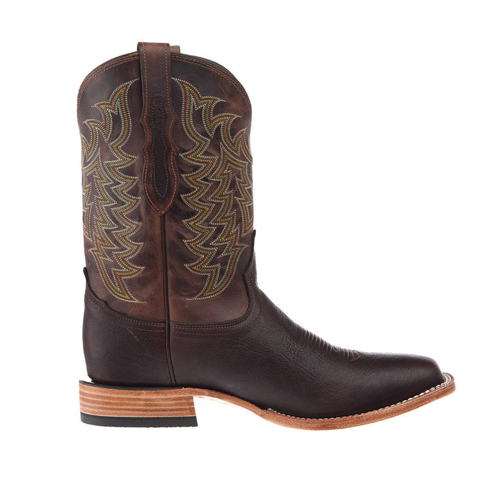 Tony Lama Men's Heritage Brown American Bison Vamp 11in Brown Cowhide Top