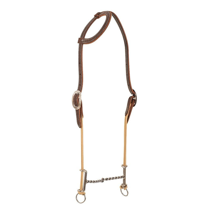 Classic Loomis Single Ear Headstall and Draw Gag Bit with Twisted Wire