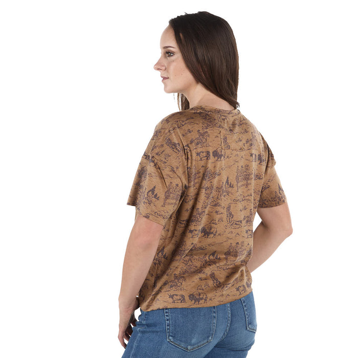 Howdy Hanny Women's Brown Cowboy Buffalo Top