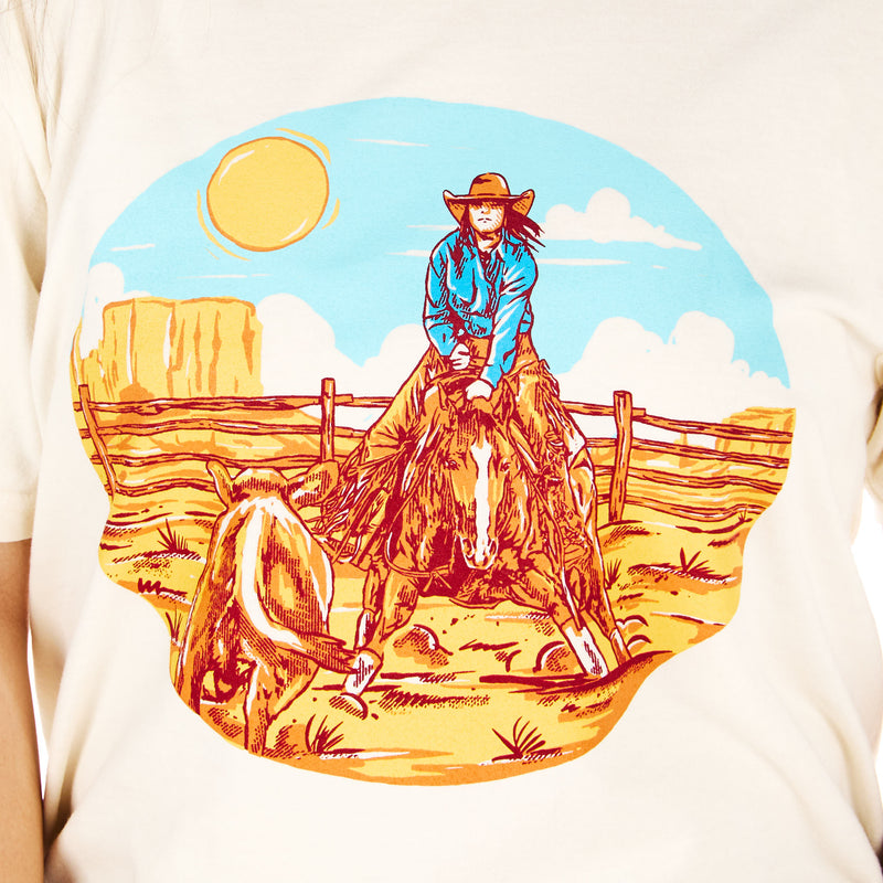Crazy Consuela Womens Get It Girl Ivory Tee