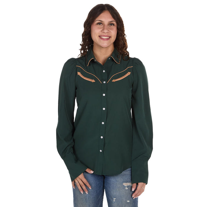 Howdy Hanny Women's Cowboy Stamp Pearl Snap Shirt