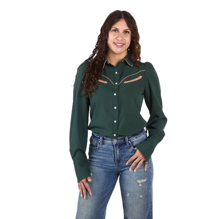 Howdy Hanny Women's Cowboy Stamp Pearl Snap Shirt