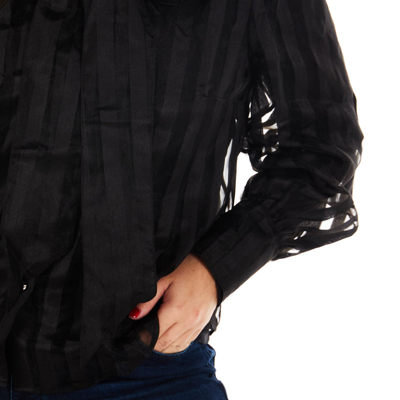 Crazy Consuela Womens Black Bow Top