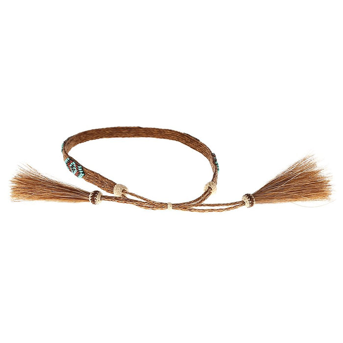 Austin Accent Inc. Horsehair 5 Strand W/Bead Brown Hat Band