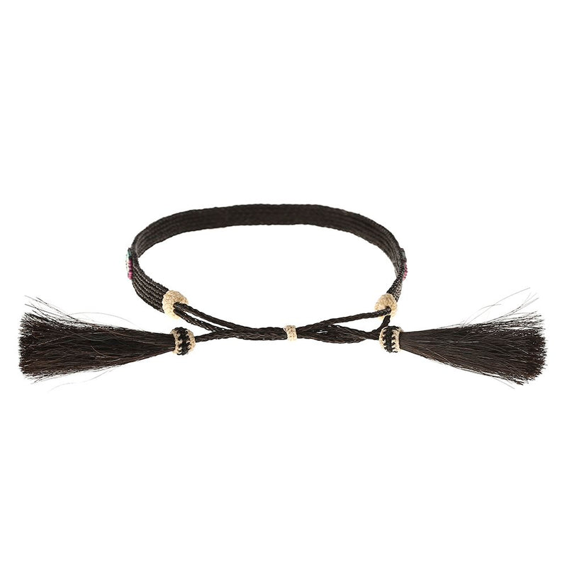Austin Accent Inc. Horsehair 5 Strand W/Beaded Black Hat Band