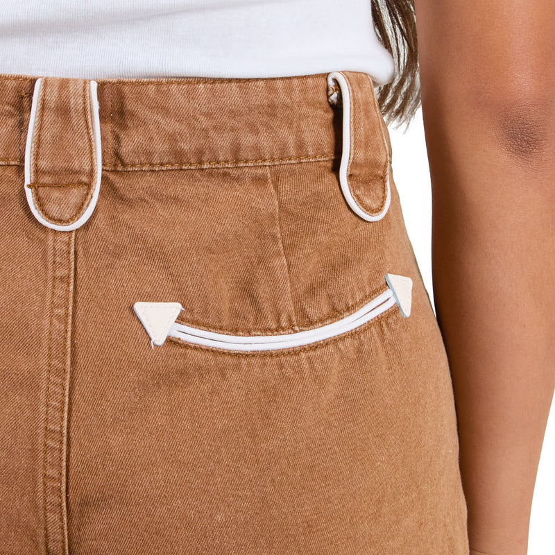 Howdy Hanny Women's Tan Smiley Pocket Shorts