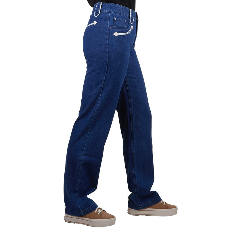 Howdy Hanny Women's Denim Smiley Pocket Pants