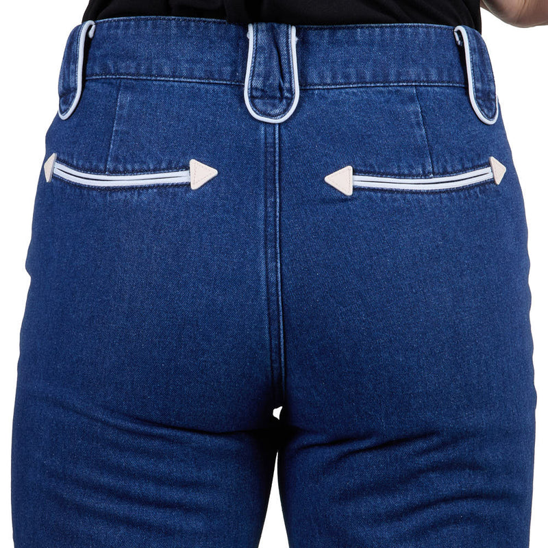 Howdy Hanny Women's Denim Smiley Pocket Pants