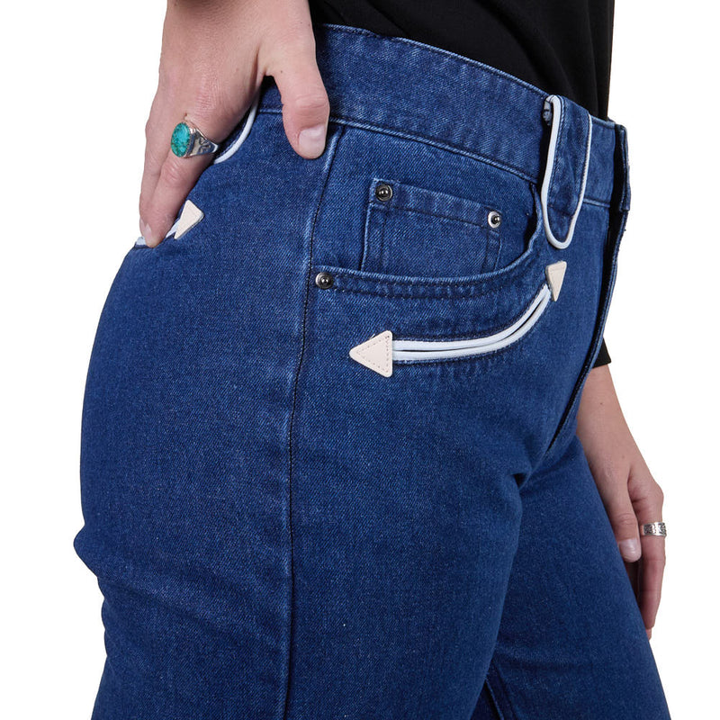 Howdy Hanny Women's Denim Smiley Pocket Pants