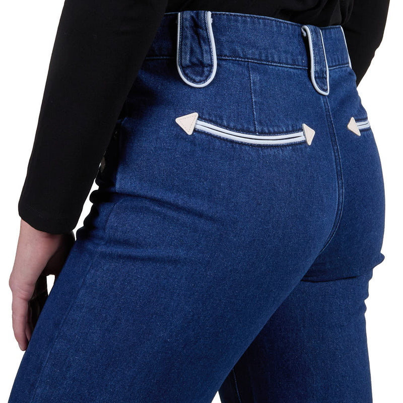 Howdy Hanny Women's Denim Smiley Pocket Pants