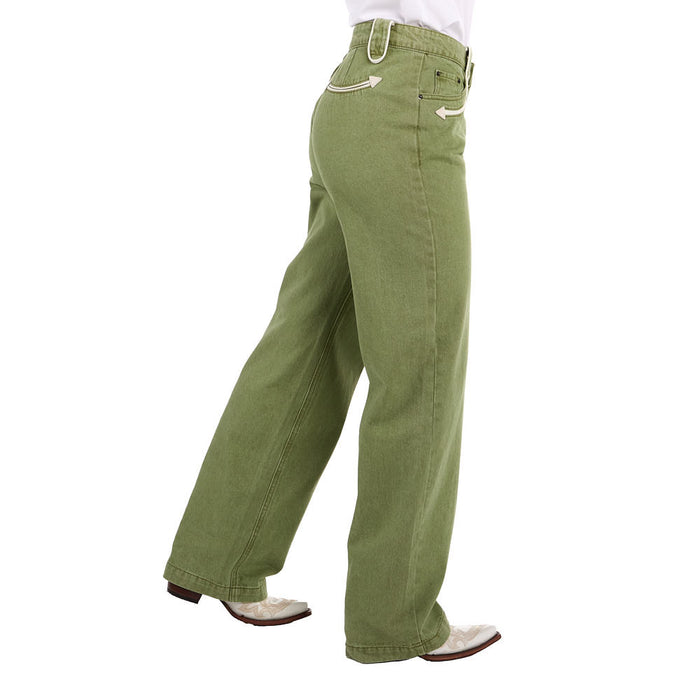 Howdy Hanny Women's Olive Smiley Pants