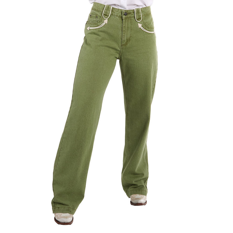 Howdy Hanny Women's Olive Smiley Pants