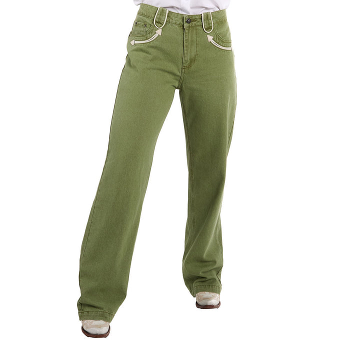 Howdy Hanny Women's Olive Smiley Pants