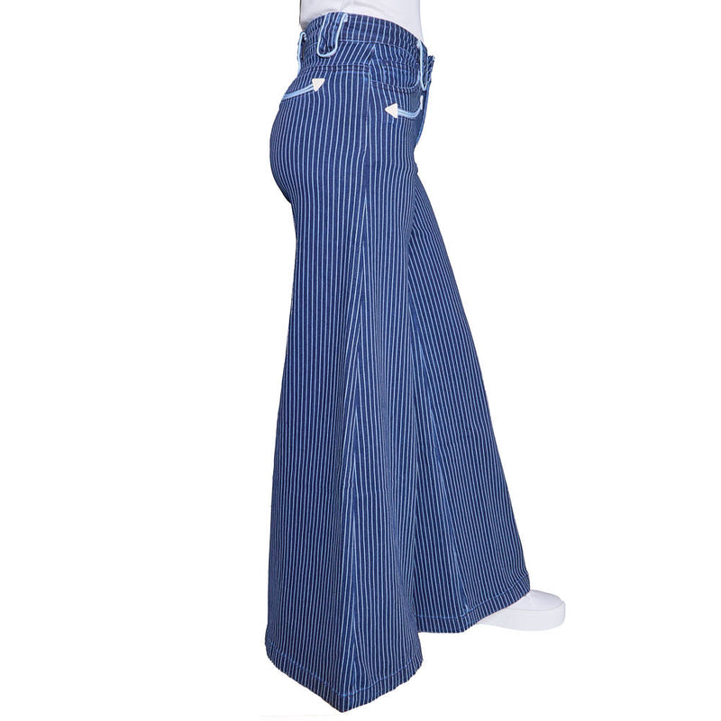 Howdy Hanny Women's Denim Pin Stripe Pants
