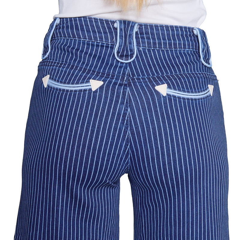 Howdy Hanny Women's Denim Pin Stripe Pants