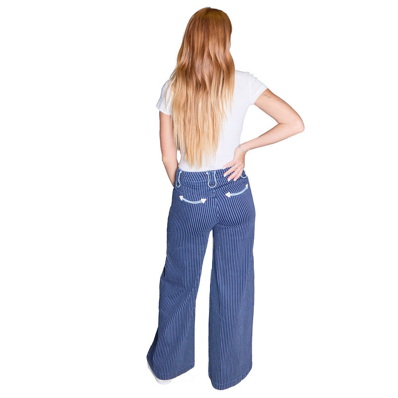 Howdy Hanny Women's Denim Pin Stripe Pants