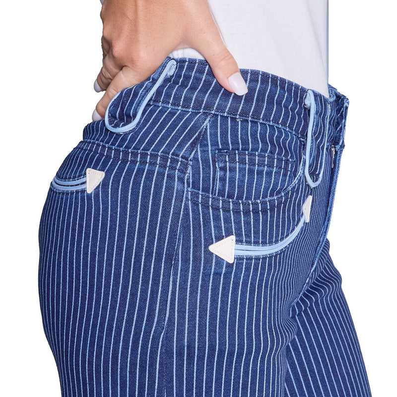 Howdy Hanny Women's Denim Pin Stripe Pants