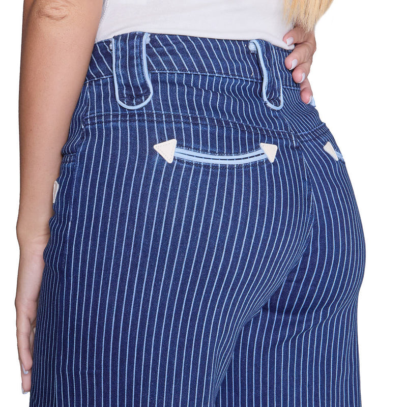 Howdy Hanny Women's Denim Pin Stripe Pants