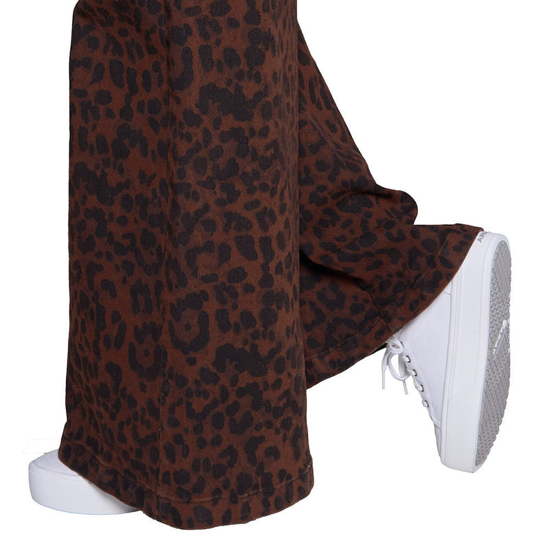Howdy Hanny Women's Leopard Smiley Pocket Pants