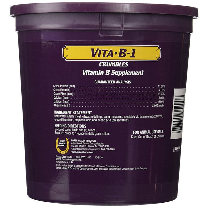 Horse Health Product Horse Healthy Products Vita B1 Crumbles 3lb