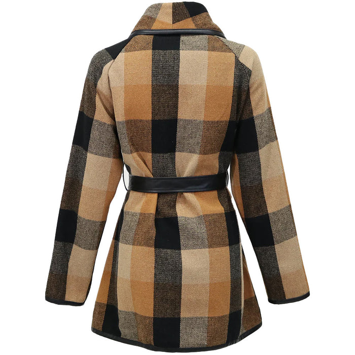 Hooey Ladies Tulia Wrap Brown Black Buffalo Plaid Jacket