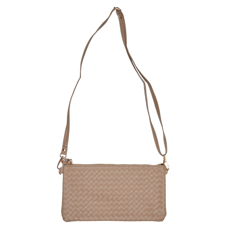 NRS Medium Taupe Woven Clutch