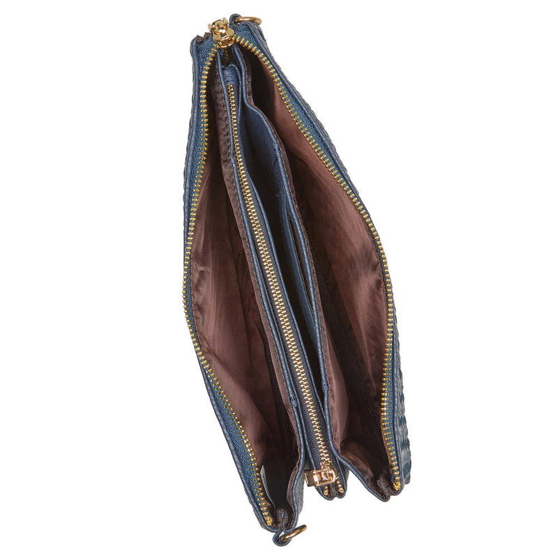 NRS Medium Navy Woven Clutch
