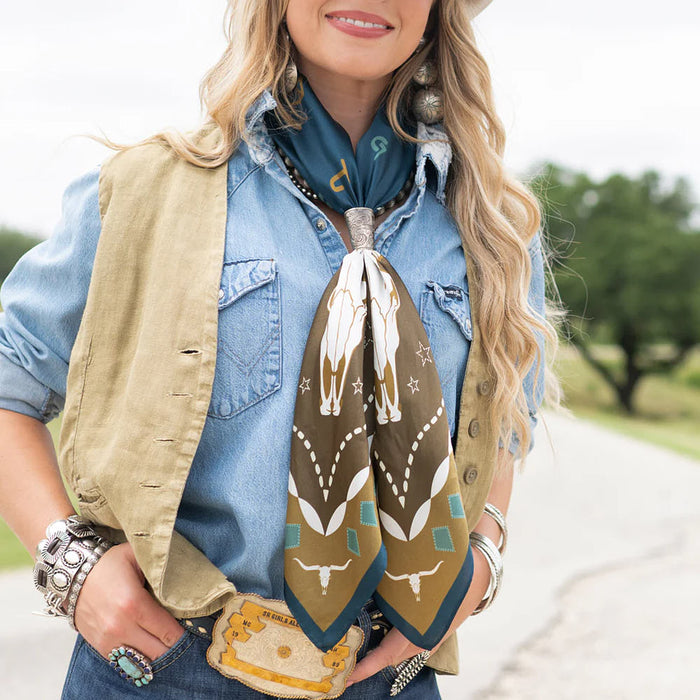Fringe Scarves Hooked Brown Shorty