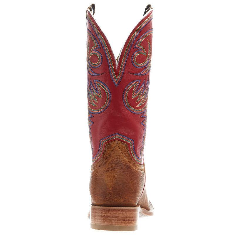 Hyer Boots Mens Sawyer Shrunken Shoulder 13 In Red Vintage Goat Top Cowboy Boot