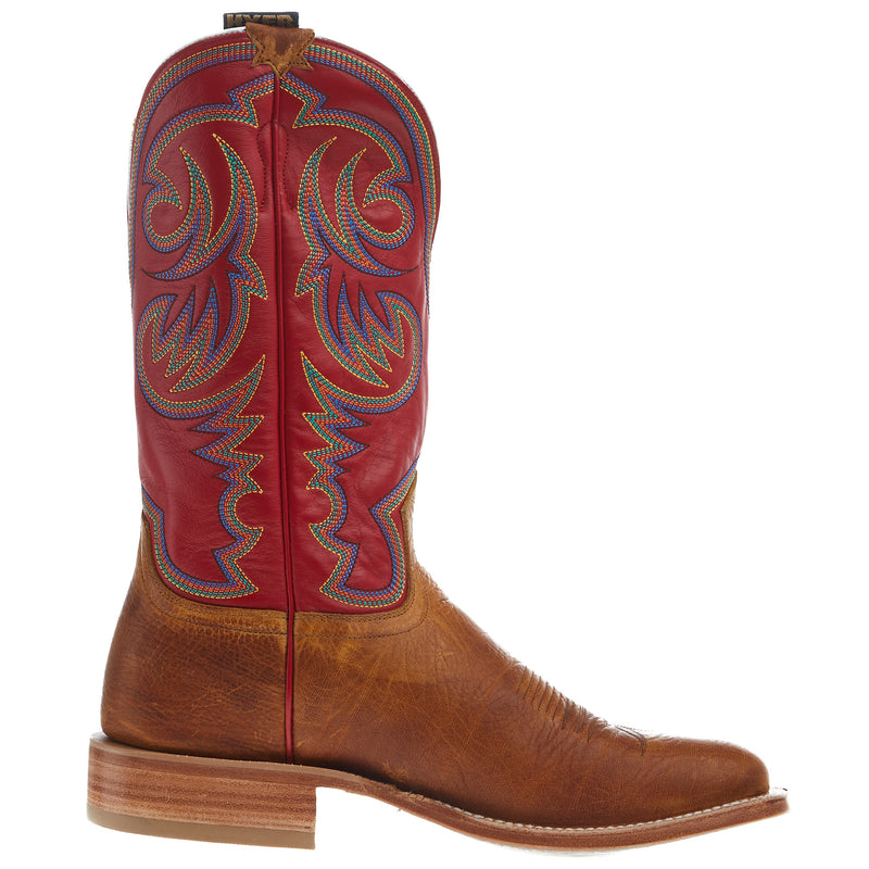 Hyer Boots Mens Sawyer Shrunken Shoulder 13 In Red Vintage Goat Top Cowboy Boot