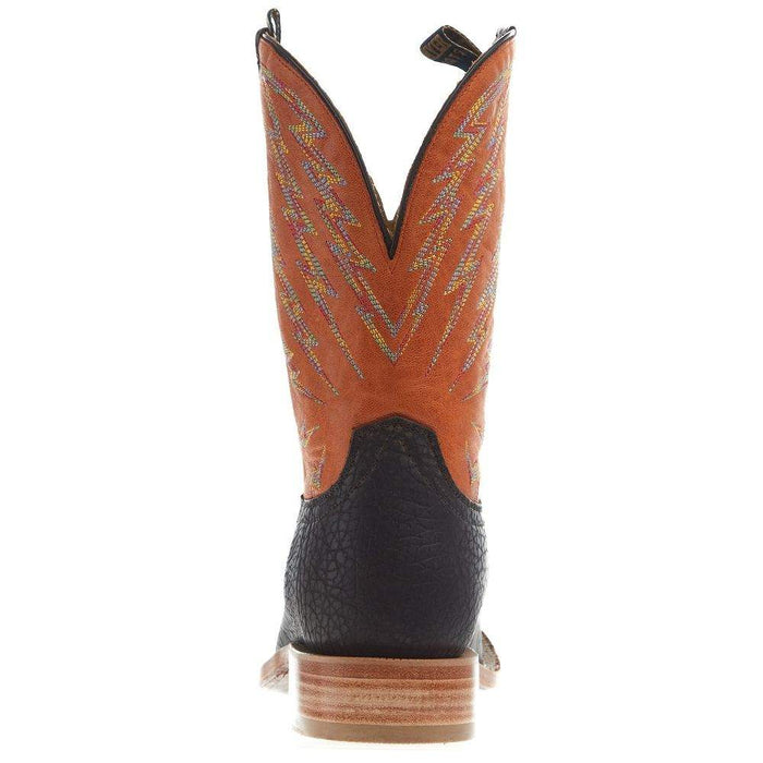 Hyer Boots Mens Hazelton Apache Bullhide 11 In Tangerine Vintage Goat Top Cowboy Boot