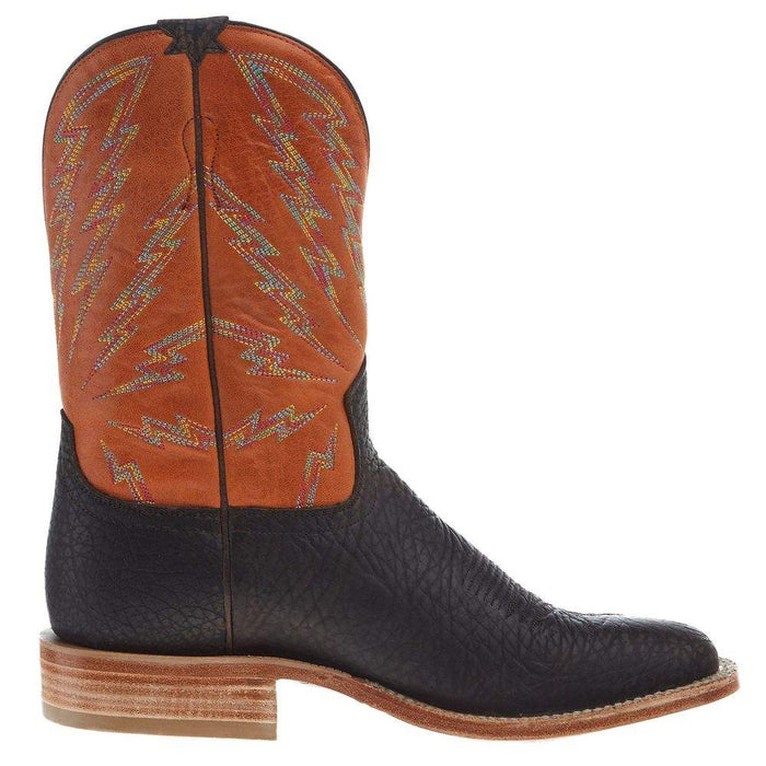 Hyer Boots Mens Hazelton Apache Bullhide 11 In Tangerine Vintage Goat Top Cowboy Boot