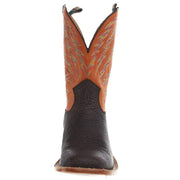 Hyer Boots Mens Hazelton Apache Bullhide 11 In Tangerine Vintage Goat Top Cowboy Boot