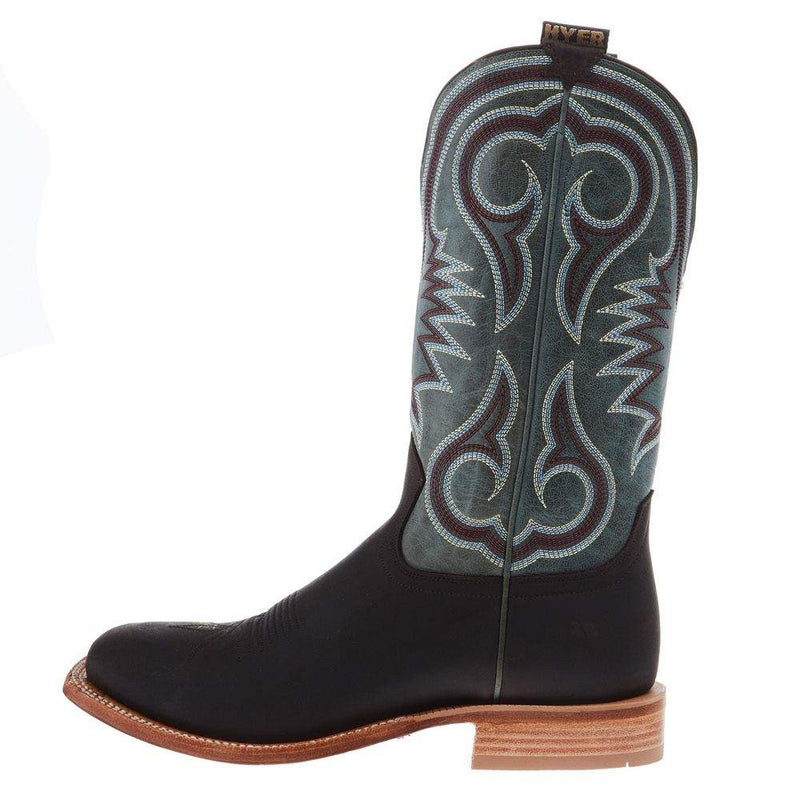 Hyer Boots Mens Codell Vintage Camel 13 In Denim Bravo Goat Top Cowboy Boot