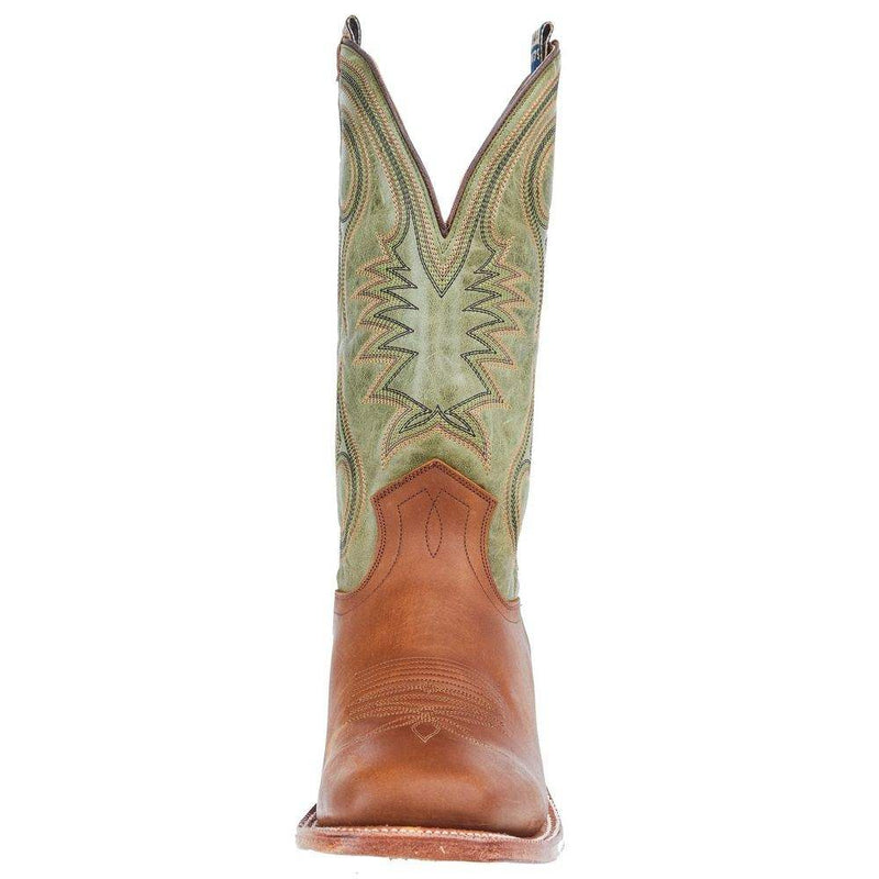 Hyer Boots Mens Codell Dark Chocolate Vintage Camel 13 In Olive Bravo Goat Top Cowboy