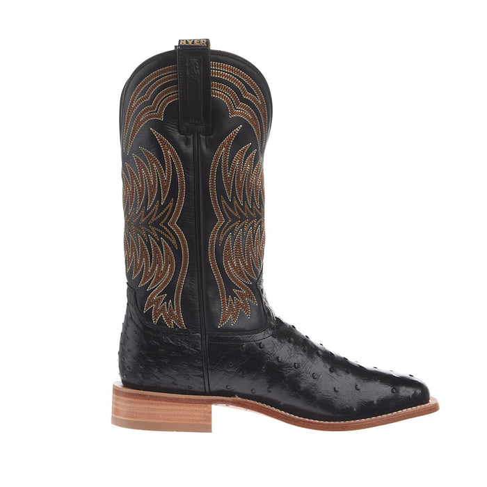 Hyer Boots Men's Langdon Black Full Quill Ostrich 13